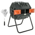 thumbnail image 1 of Outsunny Outdoor Dual Chamber 360° Rotating Composter 43 Gallon Orange, 1 of 10