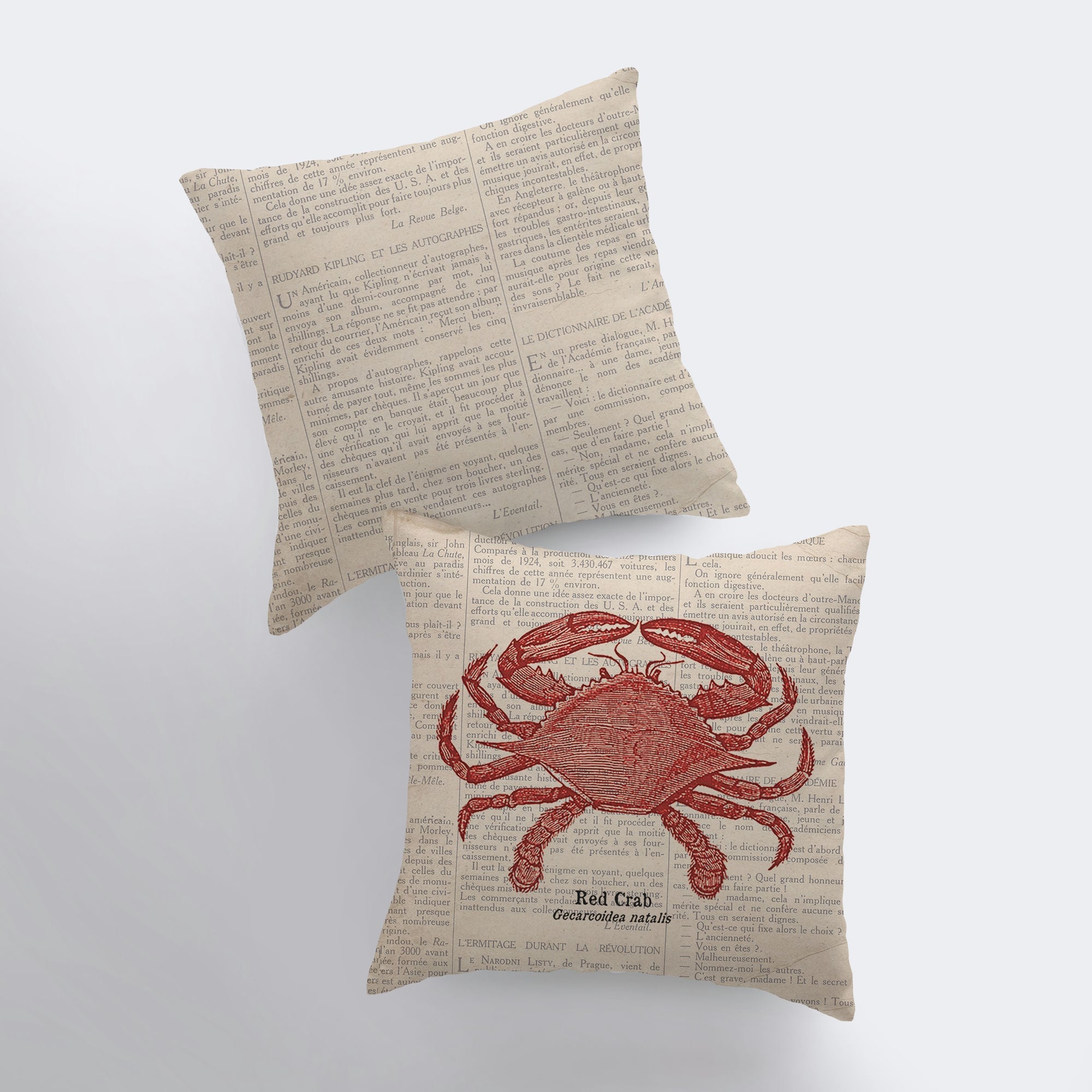 Red Crab | Pillow Cover | Throw Pillow | Home Decor | Modern Coastal Decor | Nautical | Ocean | Gift for her | Accent Pillow Covers | Crab