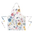 thumbnail image 2 of Pioneer Flower Floral Print Pattern Apron-Garden Aprons for Women with Pockets-Cotton Linen Waterproof Kitchen Cooking Gardening Aprons Adjustable for Kitchen,Cooking,BBQ and Salon 33x27 Inch, 2 of 7