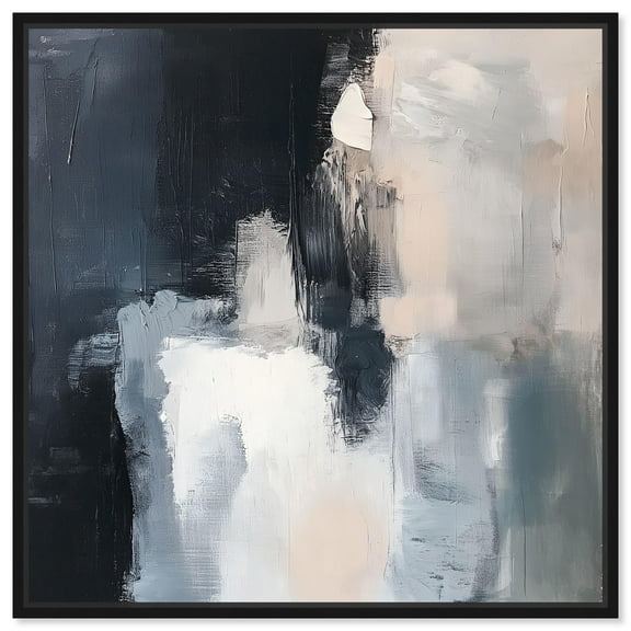 Textured Serenity Canvas Neutral Abstracts by Art Remedy, Black Frame, 12" x 12"