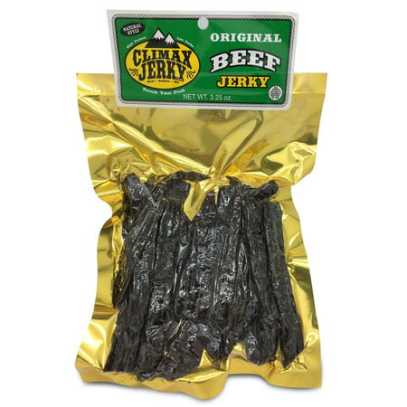Climax Jerky BEST Premium Thin Cut 3.25 OZ. Oven Roasted Natural Style Delicious Original Beef Jerky from Colorado USA - High Protein - Low Carbs - Buy Multiple Packs and Save! (1 Pack) 1 (Best Meat To Use For Beef Jerky)