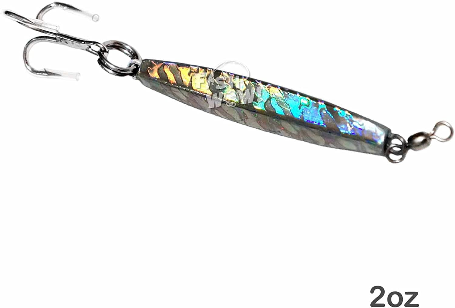 5pcs Fish WOW!® 2oz Diamond Jig Mylar Holographic Laser jigs with a Treble Hook