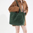 thumbnail image 2 of Uobin Corduroy Tote With Embroidered Letter Design Casual Shoulder Handbag For Daily Use, 2 of 4