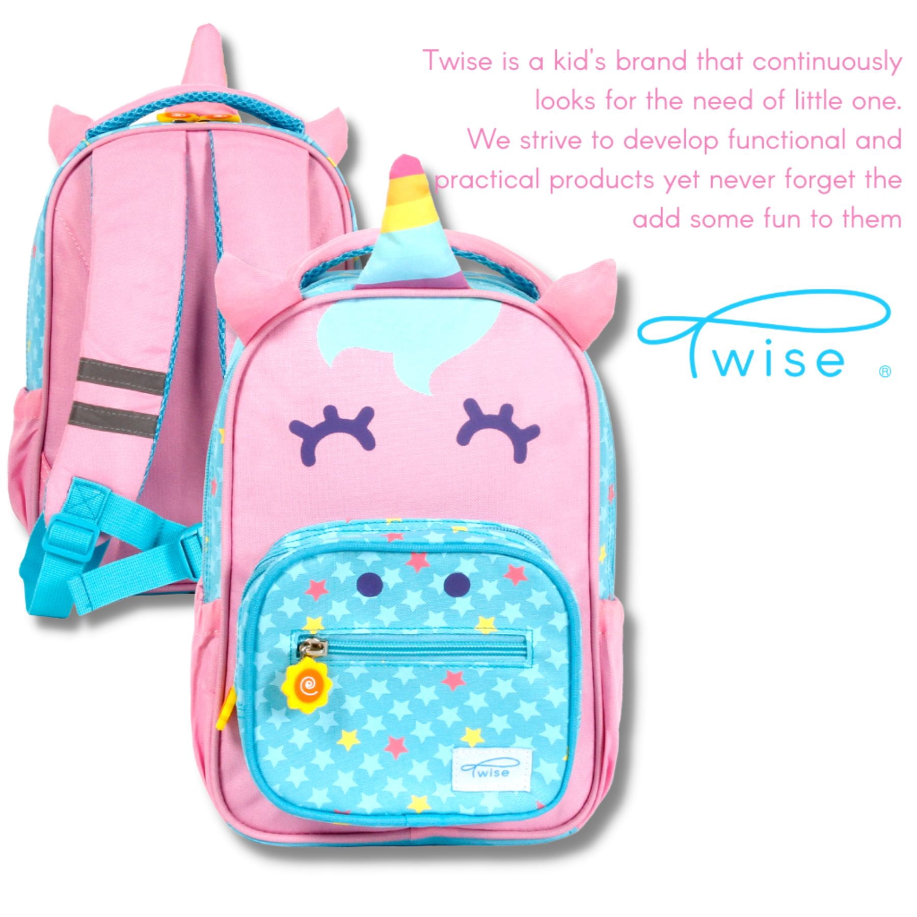 Twise Side-kick 12" Kids, Toddlers Backpack for Preschool, Unicorn