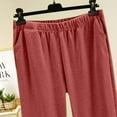 thumbnail image 4 of gbyLJF Women's Fleece Pajama Sets V-neck Long Sleeve Tops and Long Pant 2 Piece Sleepwear Thickened Warm Nightwear, 4 of 7