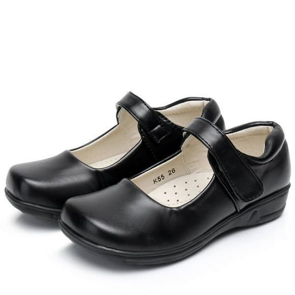 Girl's Mary Jane School Uniform Shoes Strap Dress Uniform Flats Black (Toddler/L