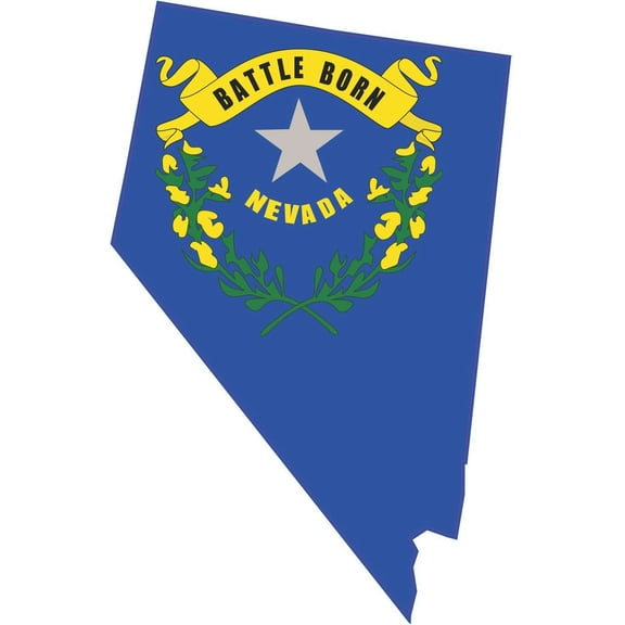 5in x 3in Die Cut Nevada Shape State Flag Bumper Sticker Decal Stickers Decals