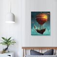 thumbnail image 3 of ONETECH  Space Theme Canvas Wall Art Steampunk Airship Fantasy Picture Starry Night Sky Abstract Artwork Stretched And Framed for Kids Bedroom Classroom Ready to Hang, 3 of 4