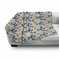 thumbnail image 3 of Bowling Soft Flannel Fleece Blanket, Color Doodle Design on Notebook Sheet Backdrop Ball Pins and Shoes in Retro Style, Cozy Plush for Indoor and Outdoor Use, 50" x 60", Multicolor, by Ambesonne, 3 of 6