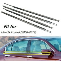 4Pcs Chrome Car Window Exterior Trim Strips Seal Weatherstrips Fit for Honda Accord (2008-2012)