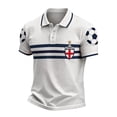 thumbnail image 2 of England 2026 Soccer Cup Fan Polo for Men, Short Sleeve Button Collar Jersey with Gold Rose & Union Jack Graphic, Breathable Athletic Top, 1 PC Hot Pink L, 2 of 4