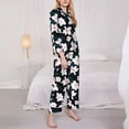 thumbnail image 3 of Lsque Lilies Flowers Pattern Long Sleeve Pajama Set for Women - Soft 2-Piece Sleepwear and Loungewear Set with Pockets, Comfy Nightwear-Medium, 3 of 7