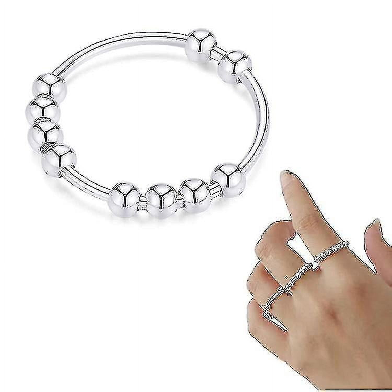 925 Sterling Silver Anti Anxiety Ring For Women Men Fidget Rings