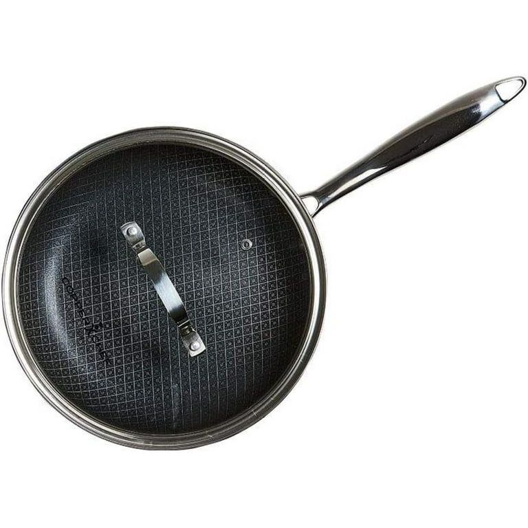 HElectQRIN Titan Pan, Try Ply Stainless Steel Non-Stick Frying Pans, 9.5  Inch Fry Pan with Lid 