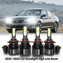 For Honda Accord 2000-2010 2011 2012 LED Headlight High Low Beam Bulbs Kit 6000K White 9005 9006 4x