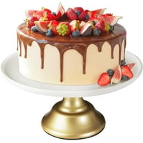 White Ceramic Cake Stand 12 Inch Metal Wedding Cake Plate Round Dessert Stand Cake Plate Cupcake Stand for Party Table Display