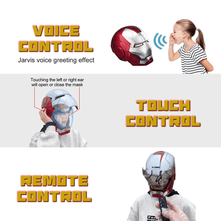 MK5 Helmet Electronic Open/Close Mask with 3 Controls Way and Sounds & LED Eyes 1:1 Model ction figures
