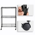 thumbnail image 3 of Tcbosik 3-Tier Storage Shelves, Heavy Duty Metal Shelves Wire Rack Shelving Unit, Adjustable Shelf with Wheels for Home Office Garage Kitchen Bathroom, 19.69"L x 9.84"W x 28.35"H, Black, 3 of 6