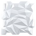 thumbnail image 2 of Art3d 19.7"x19.7"-12 Pack PVC 3D Diamond Wall Panel Jagged Matching，Cover 32 Sqft-White, 2 of 6
