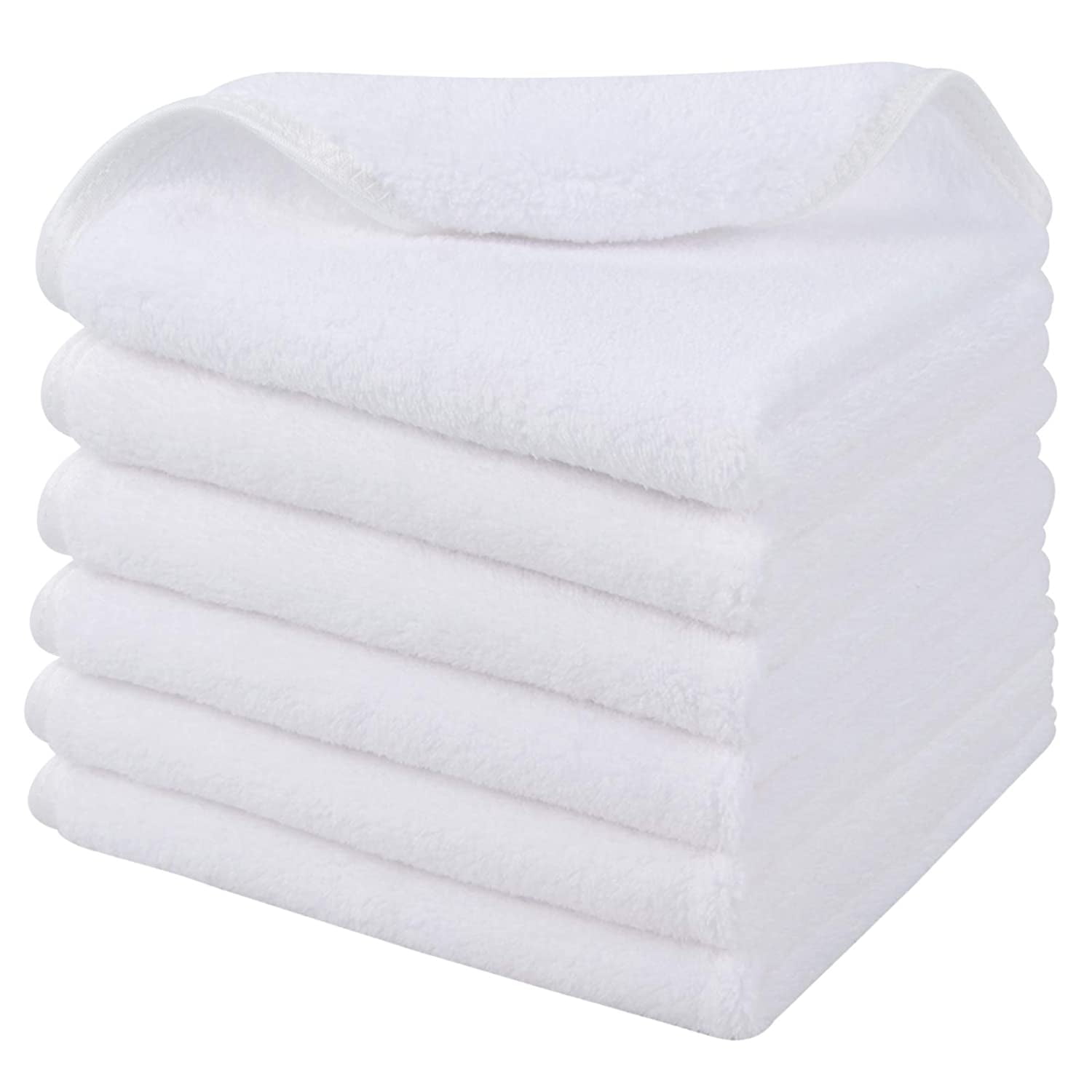 7-Pack 12x12" - Soft Fast Drying Cleanin... Microfiber Face Towels Washcloths 