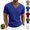 Royal Blue, variant on Mfakffe Mens V-Neck Short Sleeve T-Shirt Breathable Loose Fit Casual Athletic Tee Lightweight Basic Summer Tops for Daily Wear