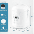 thumbnail image 3 of Housewares 8-Cup (Cooked) (4-Cup UNCOOKED) Digital Rice Cooker and Food Steamer White, 3 of 6
