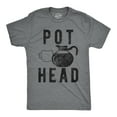 thumbnail image 1 of Mens Pot Head T Shirt Funny Coffee Tee for Guys Caffeine Addicted Sarcastic Cool (Dark Heather Grey) - L, 1 of 4
