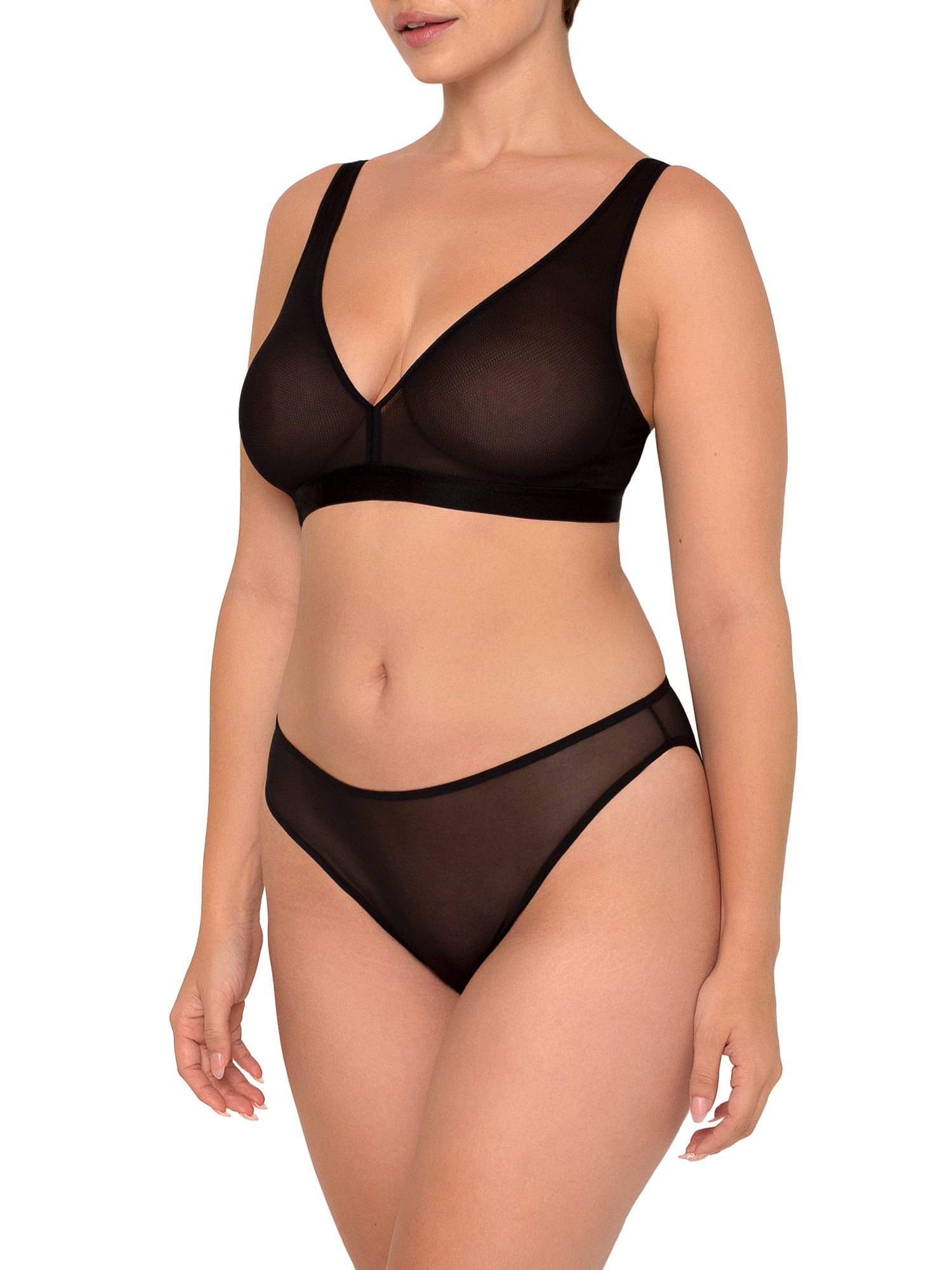 DELIMIRA Women's Balconette Bra Push Up Underwire Unlined Sexy See Through  Bras Plus Size Eggplant 32B at  Women's Clothing store