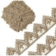 thumbnail image 1 of Cinta de encaje floral de 5 yardas con cuentas, borde triangular bordado de 32,5 mm de ancho, ribete de encaje adornado con perlas de plástico doradas, 1 of 9