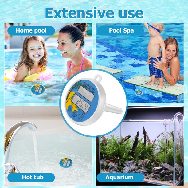 Thermomètre Solaire Flottant Pour Piscine - Digital, Avec Corde - Mesure De -20°C à +70°C - Pour Piscine, Spa, Aquarium
