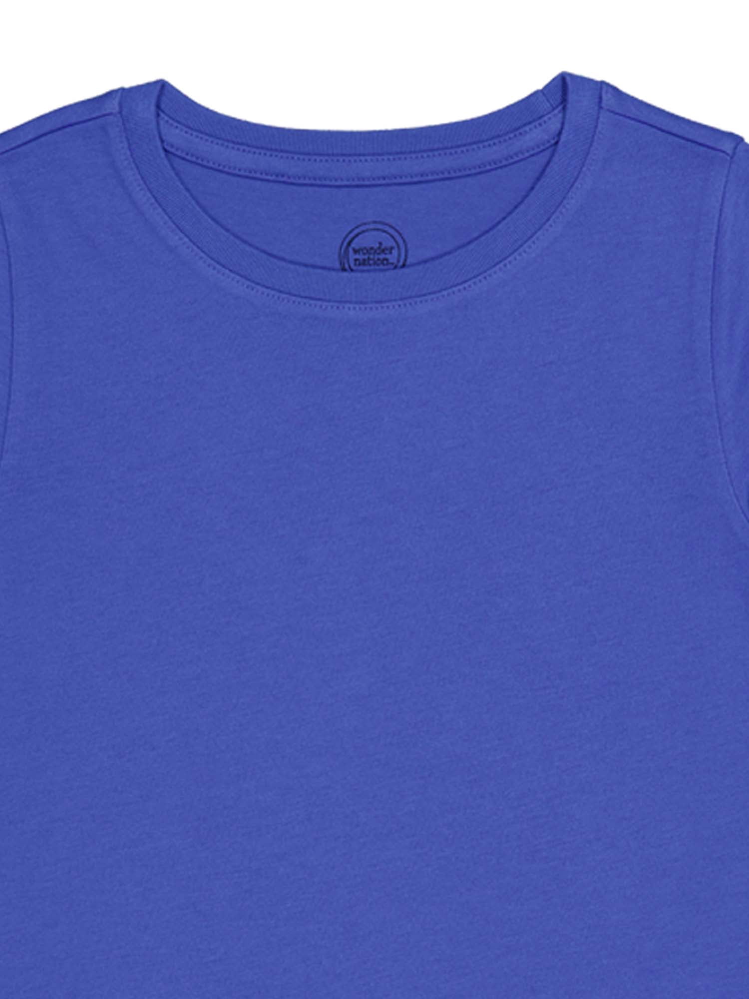 Wonder Nation Girls Kid Tough Tee with Short Sleeves, Sizes 4-18 & Plus