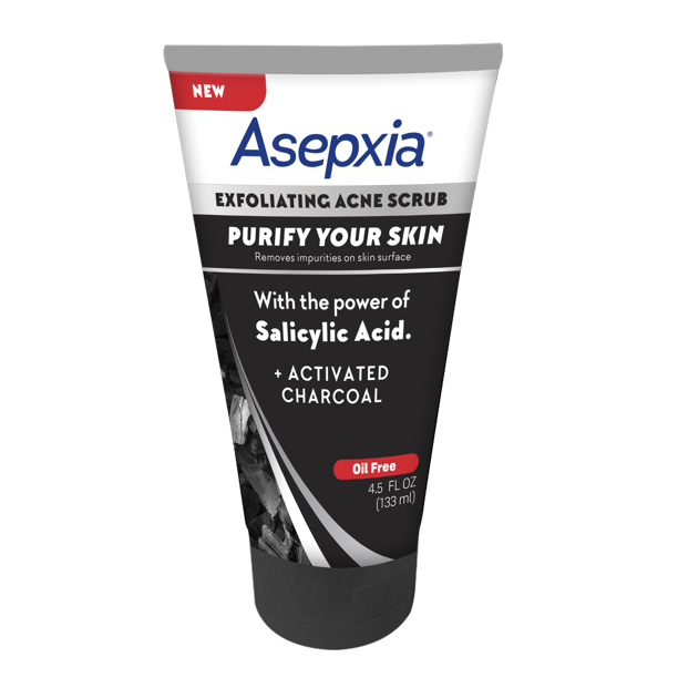Asepxia Exfoliating Acne Charcoal Scrub, 4 oz