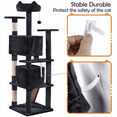 thumbnail image 6 of Topeakmart 62.5″ H Multilevel Cat Tree Tower w/ 2 Condos & 2 Fur Balls & 3 Scratching Posts & 3 Platforms for Kittens & Small/Medium Cats, Black, 6 of 10