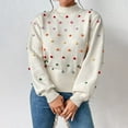 thumbnail image 6 of Baqcunre Women's Sweaters Women's Round Neck Colorful Knit Pullover Sweater Crewneck Sweatshirts Fall Outfits Women Trendy Beige L, 6 of 8