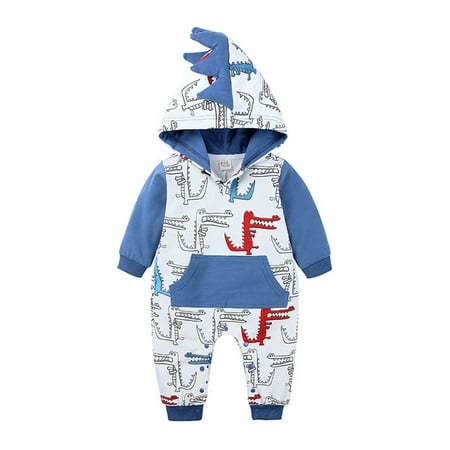 

HMOONORY Baby Girl Boy 3D Dinosaur Cartoon Hooded Romper Jumpsuit