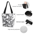 thumbnail image 4 of Fotbe Monochrome Botanical Illustration Bolsa de Playa con Estampado, Bolsa de Hombro, Bolsa de Mano Espaciosa, Bolsa de Viaje Ligera, Bolsa de Compras Versátil, 4 of 6