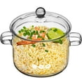 thumbnail image 1 of Clear Glass Simmer Pot For Stove Top High Borosilicate Glass Cooking Pot With Lid Soup Pot With Double Handles, 1 of 9