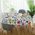 thumbnail image 3 of Yayeee Tablecloths 60" x 60" Rectangle Wrinkle Resistant Party Table Cover, Green Wildflower Pattern, 3 of 8