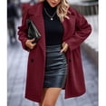 thumbnail image 4 of Women Winter Overcoat, Double Breasted Winter Coat Side Pockets Long Sleeves Pure Color  For Daily Life, 4 of 6