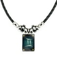 thumbnail image 2 of Collier Couple Zodiaque Obsidienne Pendentif Perlé Pierre Précieuse Tendance, 2 of 5