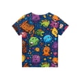 thumbnail image 4 of CCRFTGI Cute Tops for Kids Girls Size 7 Clothes for Teen Girls Short Sleeve Trendy Animal Print Blouses Lightweight Crew Neck Tee Top Light Blue 9-10 Years, 4 of 4