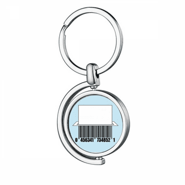 Barcode Cutting Paper Crushing Rotating Keychain Metal Keyring Holder