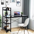 thumbnail image 3 of Demi Bonn 47.5" Writing Study Table Computer Desk with 4-Tier Shelves, Small Home Office Desk, Black, 3 of 11