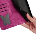 thumbnail image 5 of Decase Phone Shell for Apple iPhone 15,Butterfly Cat Embossed Pattern Folio PU Leather Card Slots Holder Wallet Cover Case With Magnetic Clasp,for  iPhone 15 - Rose, 5 of 7