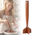thumbnail image 1 of GZJCKJY 1Pcs Teak Wooden Meat Chopper, Meat Chopper for Ground Beef, Heat-Resistant Non-Scratch Wooden Meat Masher for Hamburger, Beef, Turkey, Safe for Nonstick Cookware, 1 of 6