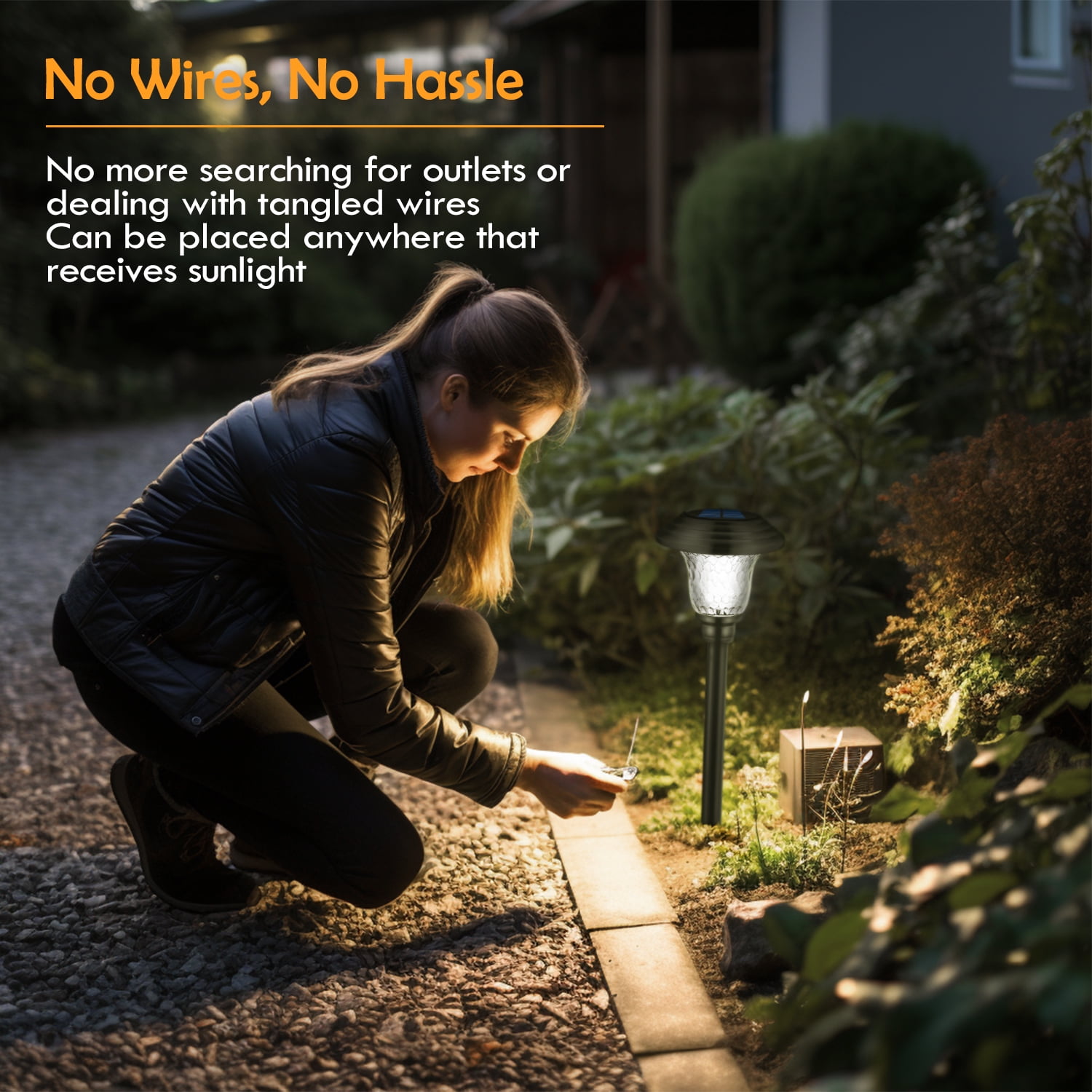 8PK Solar Lawn Lights Outdoor Decorative Solar Garden Yard Lights Waterproof Auto-on/off Solar Landscape Lights for Lawn Patio Yard Garden Walkway