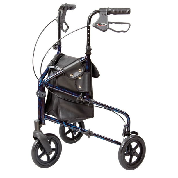 Carex 3 Wheel Walker for Seniors, Foldable, Rollator Walker with Three