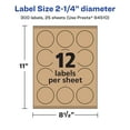 thumbnail image 6 of Avery Kraft Brown Round Labels, 2.25" Diameter, 300 Labels, 6 of 9