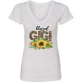 thumbnail image 3 of Inktastic Blessed Gigi Distressed Leopard Print and Sunflowers Women's V-Neck T-Shirt, 3 of 5
