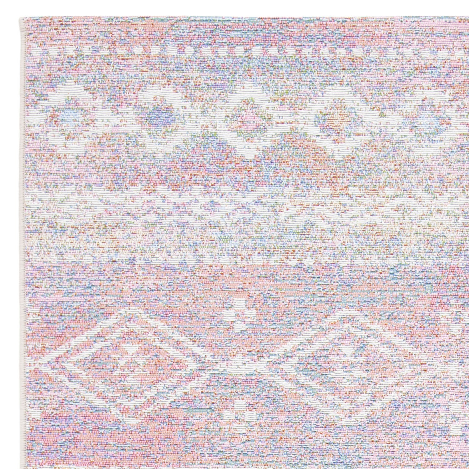 Safavieh Summer Zoja Outdoor Geometric Distressed Area Rug, Ivory/Pink, 5'3" x 7'6" - image 4 of 6